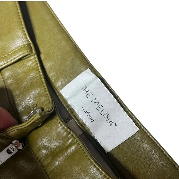 Aritzia Wilfred The Melina Vegan Leather Pants In Avocado Green Size 8 - Picture 4 of 6